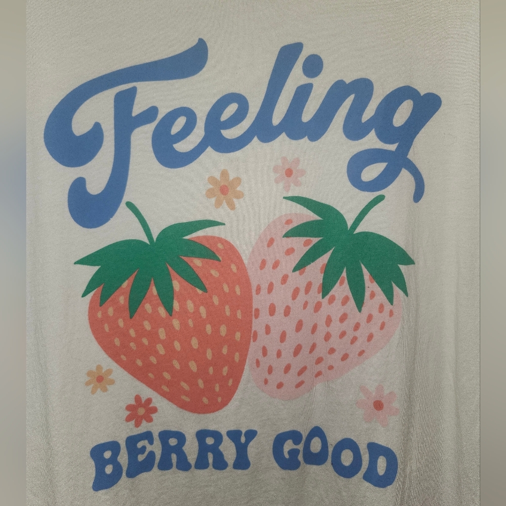 🍓EUC Lotus Fashion LA "Feeling BERRY🍓 Good" Cream🍦100% Cotton Sz 2XL🍓 - Picture 6 of 8